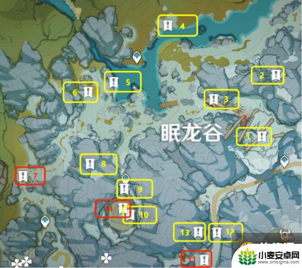 原神龙脊雪山绯红玉髓分布图 原神绯红玉髓在哪里可以找到