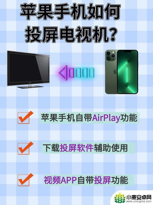 苹果手机怎么和电视连接投屏 苹果手机投屏到电视的步骤