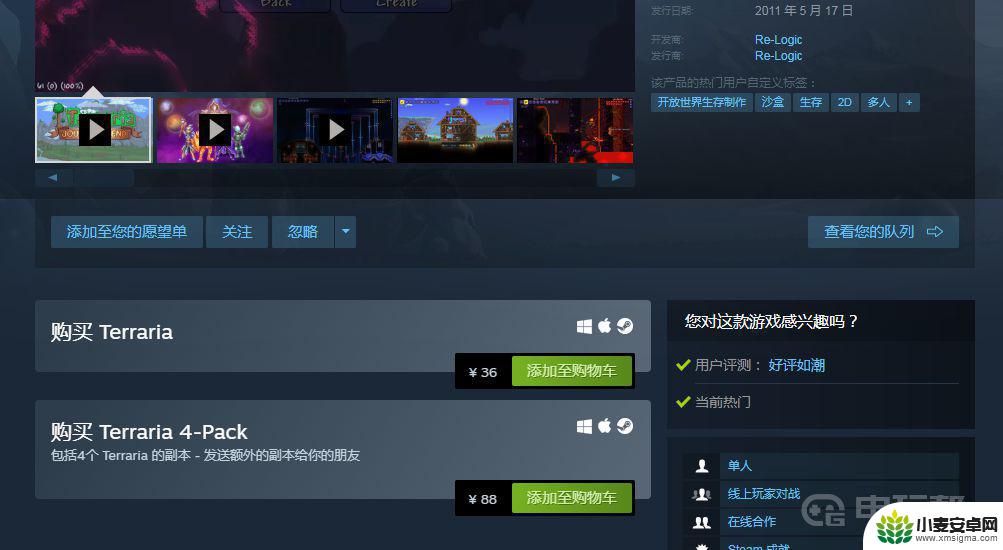 泰拉瑞亚正版要多少钱 steam上购买《泰拉瑞亚》需要多少钱