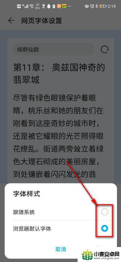 手机设置网页字体样式怎么设置 手机浏览器如何调整网页字体样式