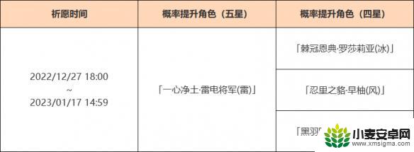 原神 雷神 卡池 《原神》3.3雷电将军卡池开启时间