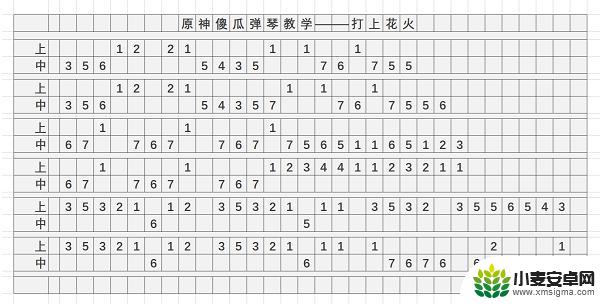 原神琴谱打上花火按键 原神花火琴谱获取方法