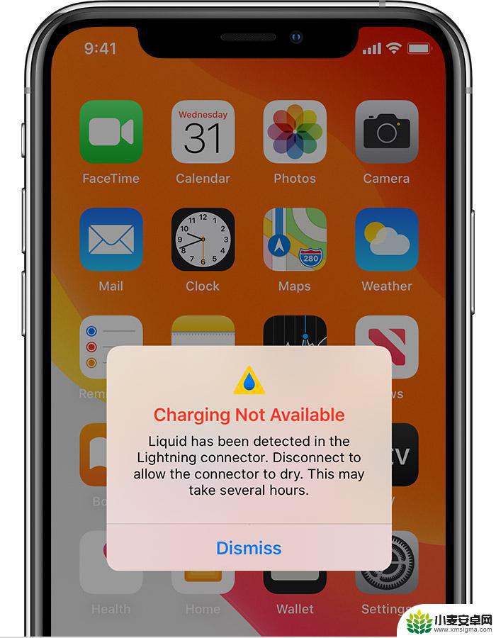 iphone显示闪电接口有液体 iPhone 12充电时显示闪电接口检测到液体怎么办