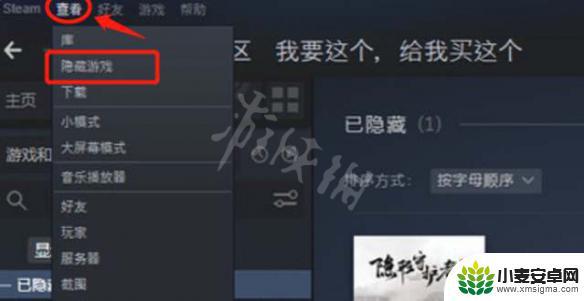 steam怎么显示隐藏的游戏 《Steam》隐藏游戏在哪里